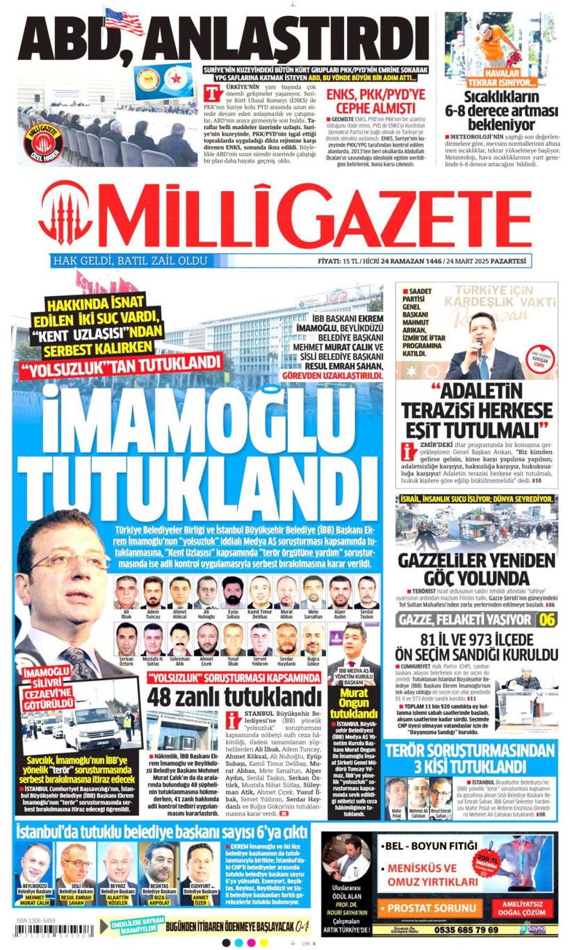 İmamoğlu'nun tutuklanmasını gazeteler nasıl gördü - Fotoğraf: 11